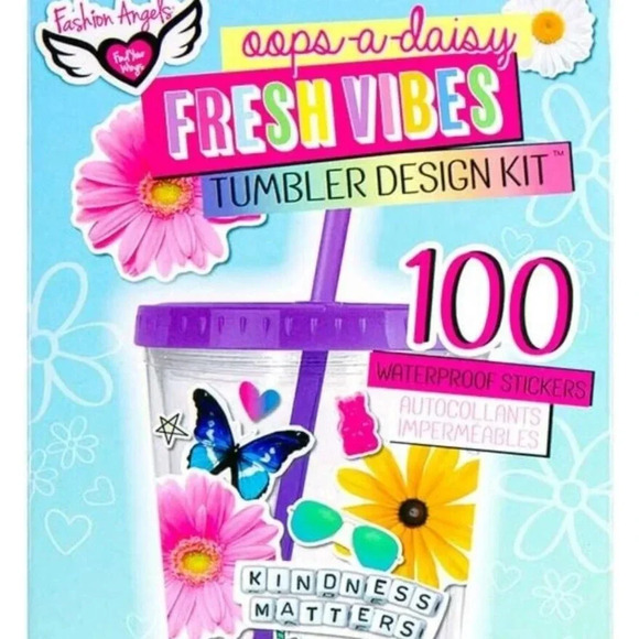 New Fashion Angels Fresh Vibes DIY Sticker Tumbler BPA Free Oops a Daisy - Picture 1 of 10